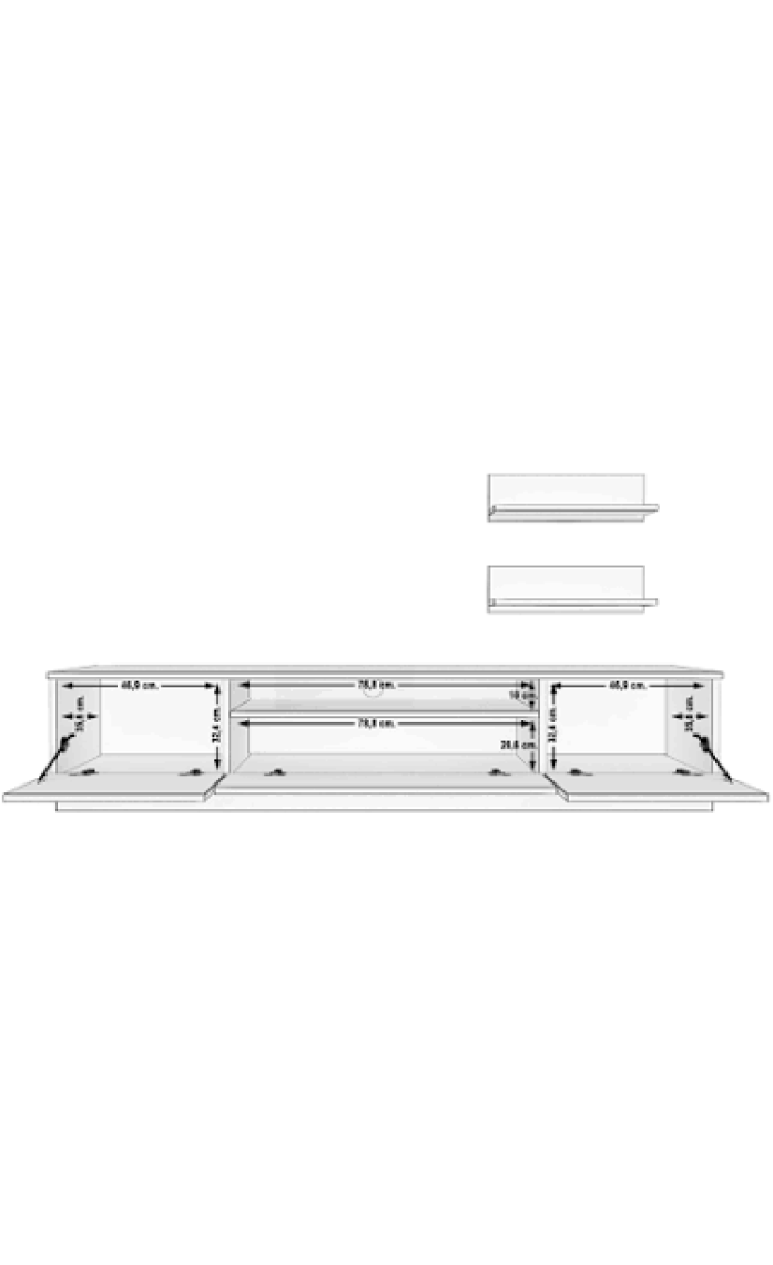 Decoraktiv Trendstyle 4s Mdf Tv Ünitesi Tv Sehpası Beyaz Siyah