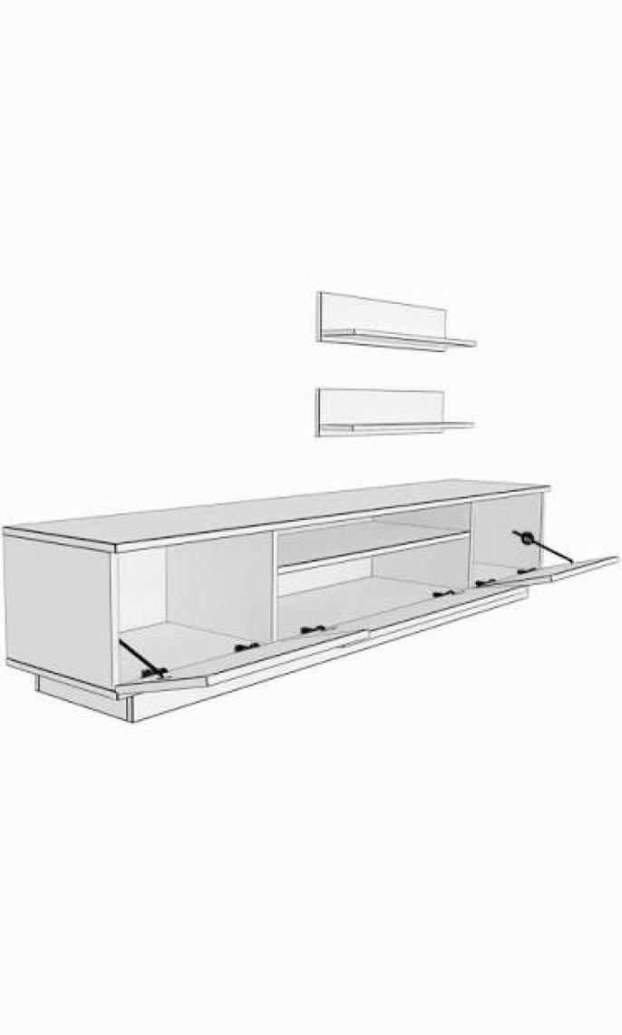 Decoraktiv Trendstyle 4s Mdf Tv Ünitesi Tv Sehpası Beyaz Siyah