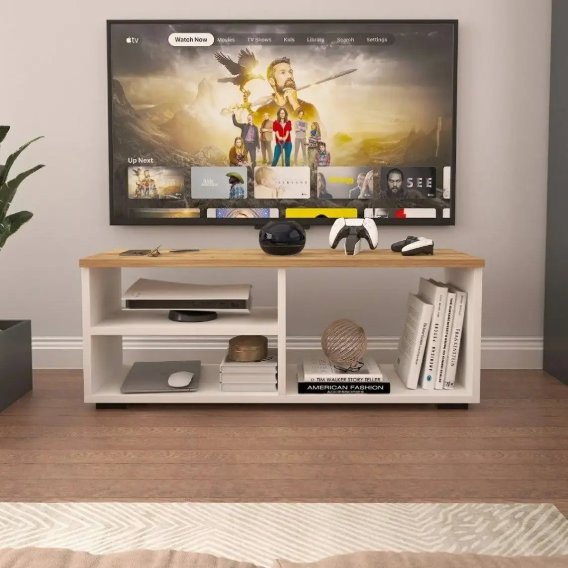 Pratico Tiny Tek Raflı 3 Gözlü Sonomo Beyaz Tv Ünitesi