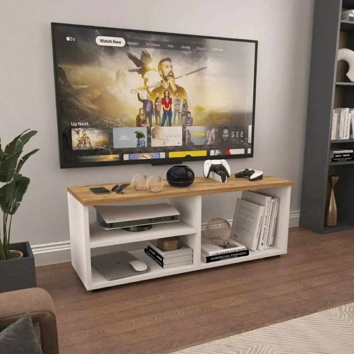 Pratico Tiny Tek Raflı 3 Gözlü Sonomo Beyaz Tv Ünitesi