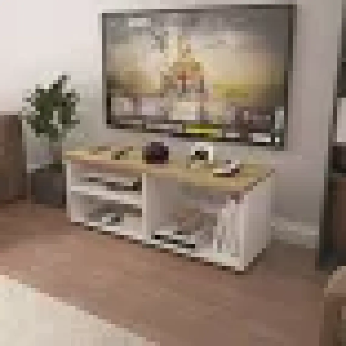 Pratico Tiny Tek Raflı 3 Gözlü Sonomo Beyaz Tv Ünitesi