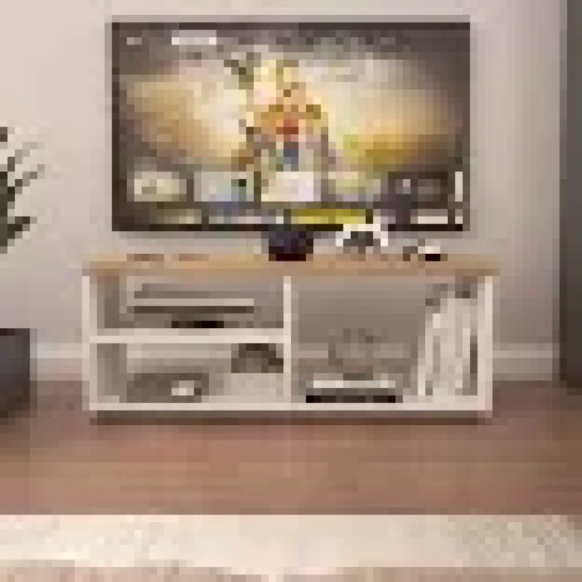 Pratico Tiny Tek Raflı 3 Gözlü Sonomo Beyaz Tv Ünitesi