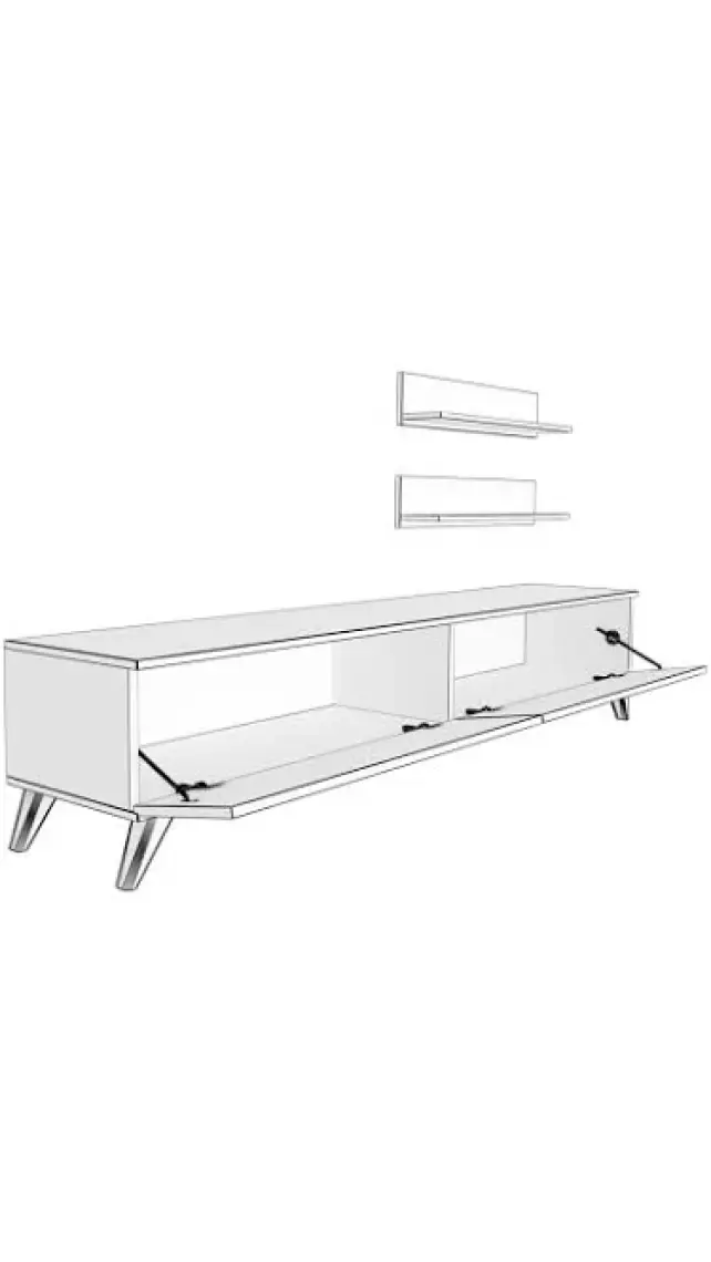 Decoraktiv Eko 4 Mdf Std Retro Tv Ünitesi Tv Sehpası Beyaz Ceviz