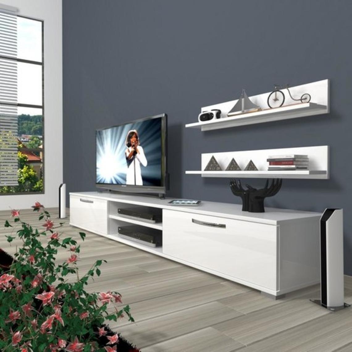 Decoraktiv Eko 4 Slm Dvd Tv Ünitesi Tv Sehpası Parlak Beyaz
