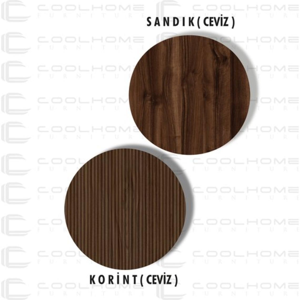 Cool Home Marin Tv Ünitesi Tv Sehpası 180 cm Çizgi Desenli , Raflı , Ceviz