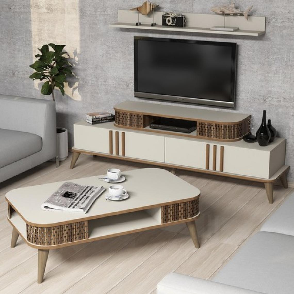 Variant Eylül Tv Ünitesi Ve Orta Sehpa Takımı - Krem