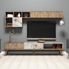Variant Mobilya  Milan Tv Ünitesi  Ceviz  Beyaz Mermer