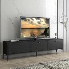 Wood'n Love Etna Premium Metal Ayaklı Dolaplı 180 cm Tv Ünitesi - Siyah / Siyah