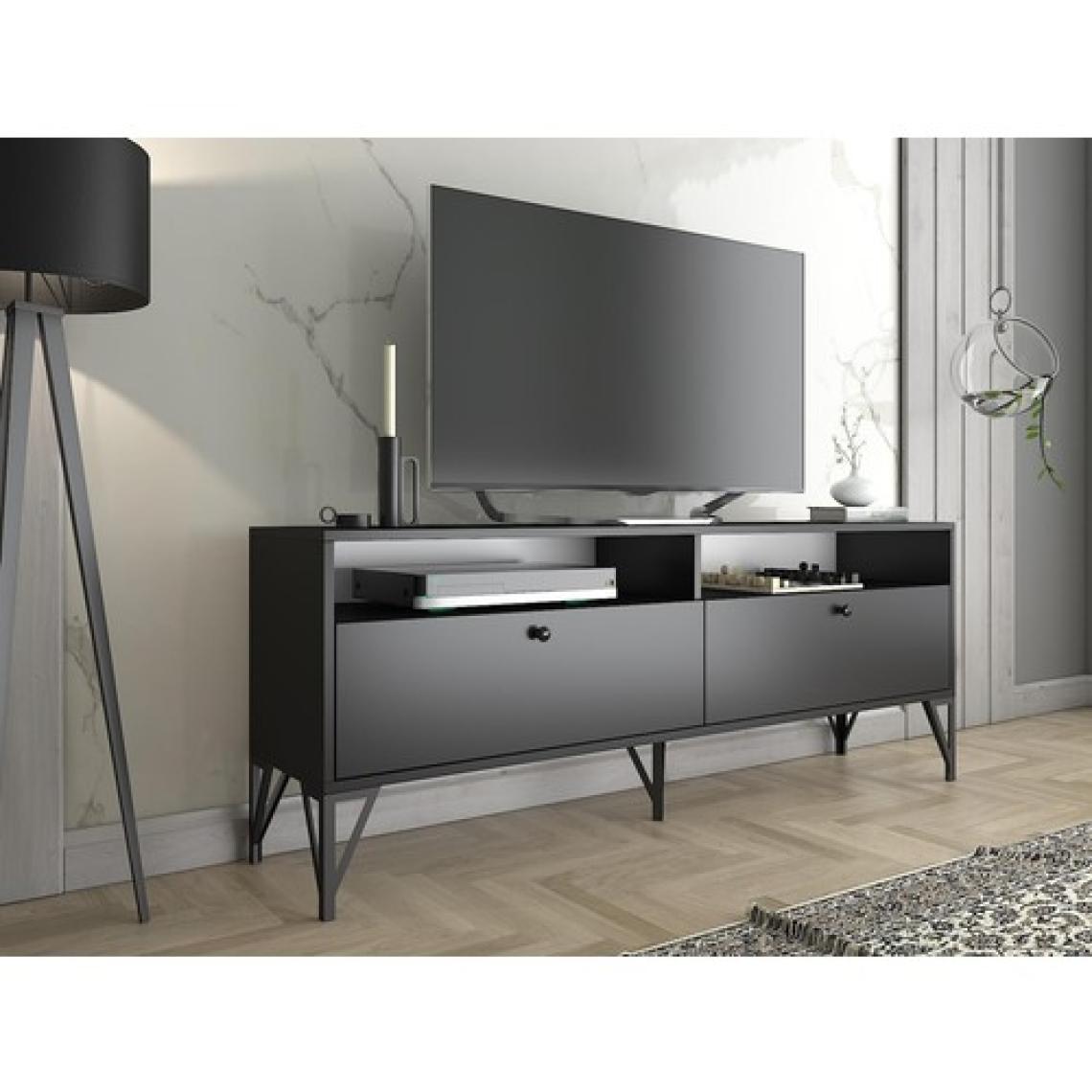 Wood'n Love Astreo 160 cm Metal Ayaklı Tv Ünitesi - Siyah / Siyah
