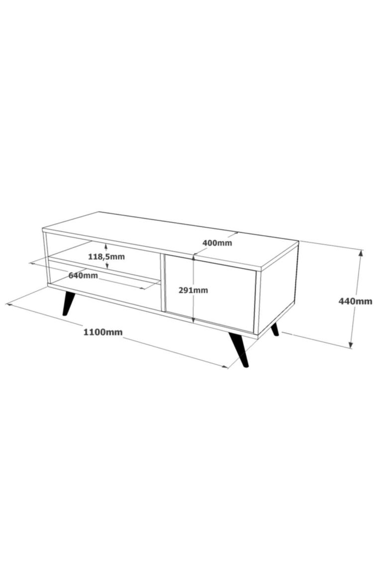 Yurudesign Cloud Tv Ünitesi Tv Sehpası Ahşap Ayaklı 110CM Çam Cd1-A