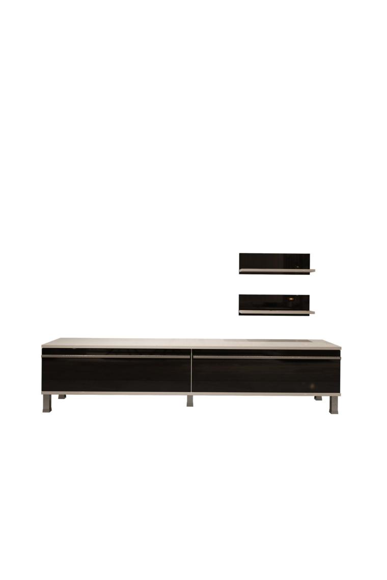 Decoraktiv Eko 4 Mdf Std Krom Ayaklı Tv Ünitesi Tv Sehpası Ceviz Antrasit