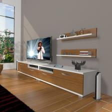 Decoraktiv Eko 220R Mdf Tv Ünitesi Tv Sehpası Beyaz Ceviz