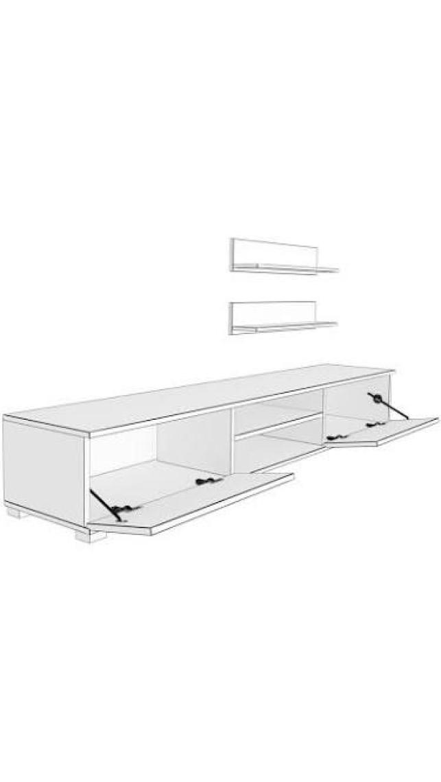 Decoraktiv Eko 4 Slm Dvd Tv Ünitesi Tv Sehpası Beyaz Siyah