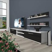 Decoraktiv Eko 4 Slm Dvd Tv Ünitesi Tv Sehpası Beyaz Siyah