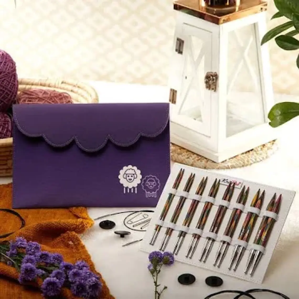 Knitpro Symfonie Deluxe Ahşap Değitşirilebilir Misinalı Şiş Seti - 20613