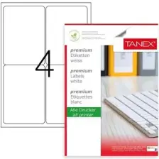 Tanex TW-2004 99,1x139 mm Laser Etiket 100 Ad.
