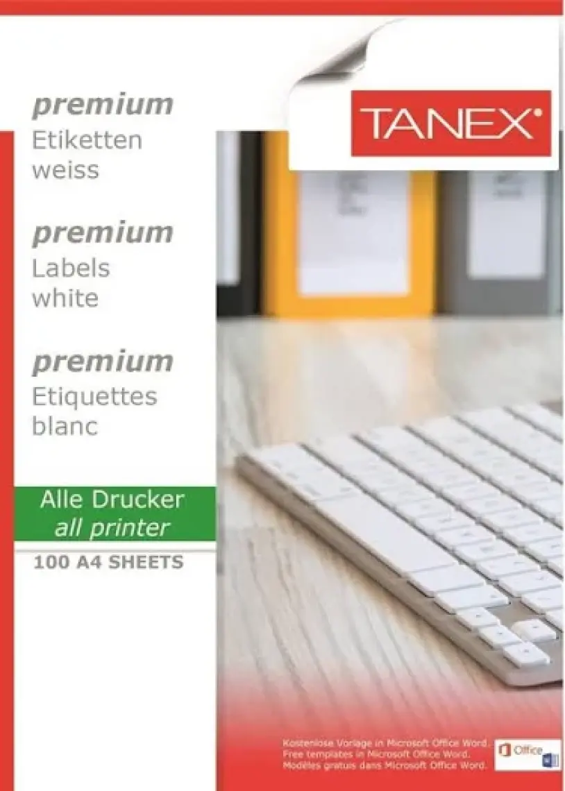 Tanex TW-2004 99,1x139 mm Laser Etiket 100 Ad.