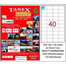 Tanex Lazer Etiket 52,5*29,7Mm Tw-2040
