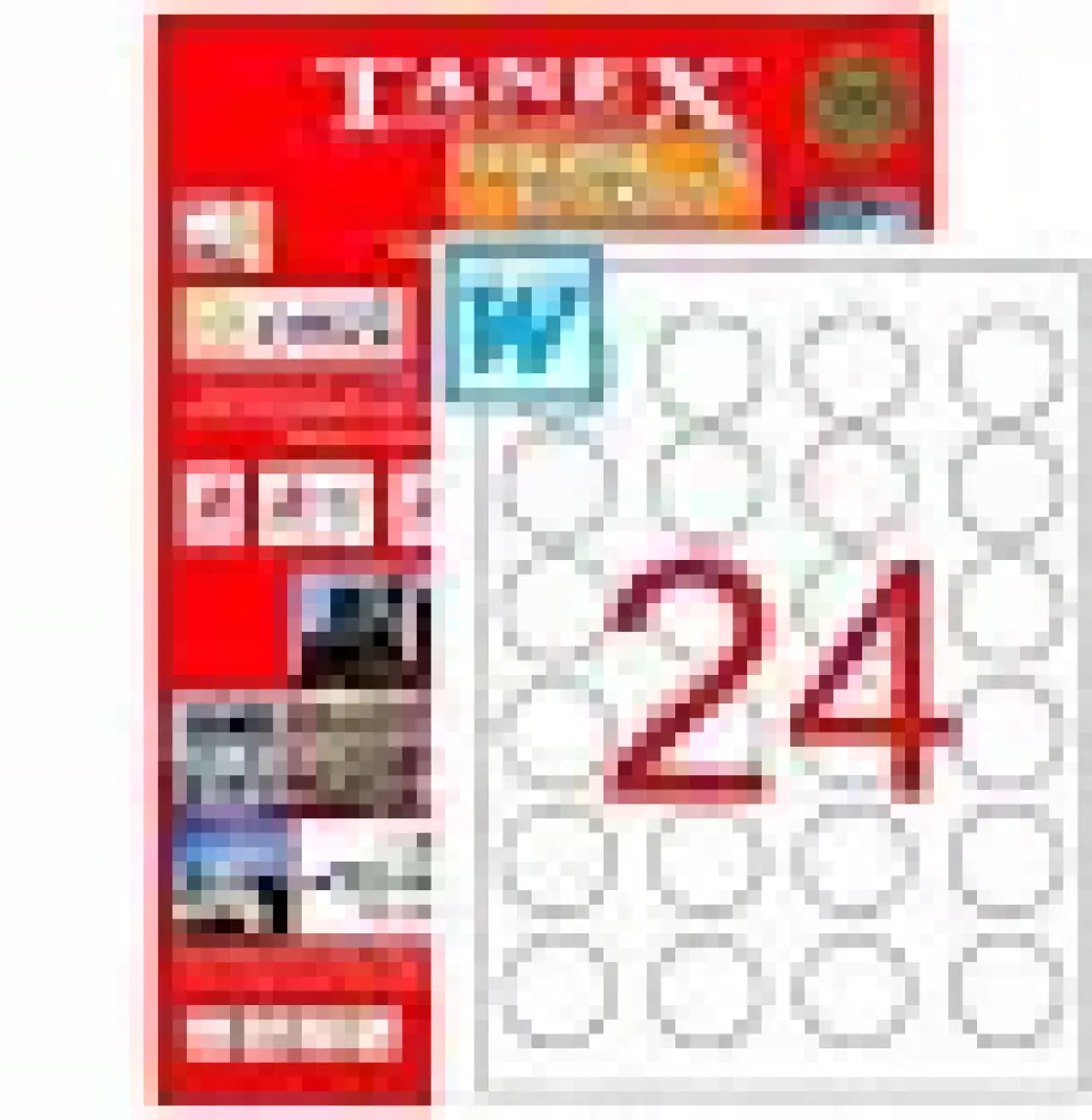 Tanex TW-2140 40 mm Laser Etiket 100 Ad.