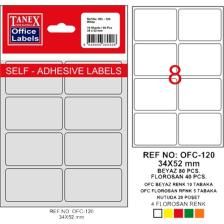 Tanex Ofis Etiketi Ofc-120 Beyaz