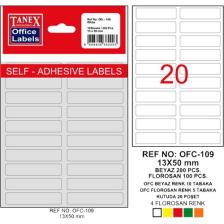 Tanex Ofis Etiketi Ofc-109 Beyaz 13-50Mm