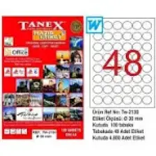 Tanex TW-2130 30 mm Laser Etiket 100 Ad.