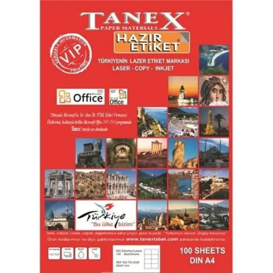 Tanex TW-2130 30 mm Laser Etiket 100 Ad.