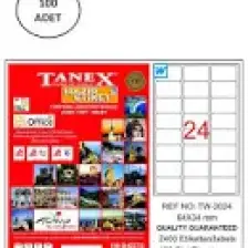 Tanex TW-2024 64x34 mm Laser Etiket 100 Ad.