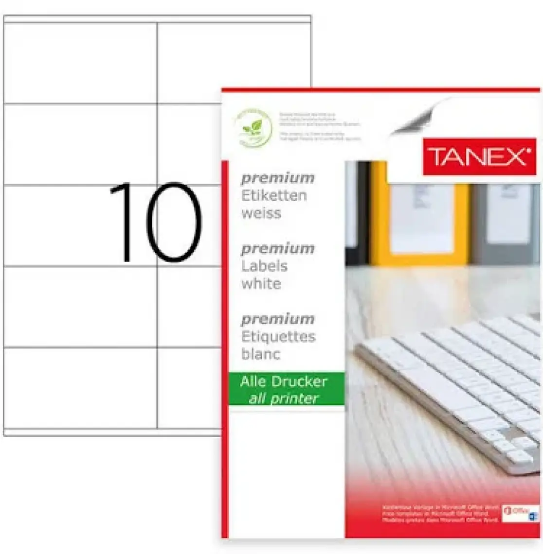 Tanex Tw-2610 105X57 Mm Laser Etiket 100 Ad.