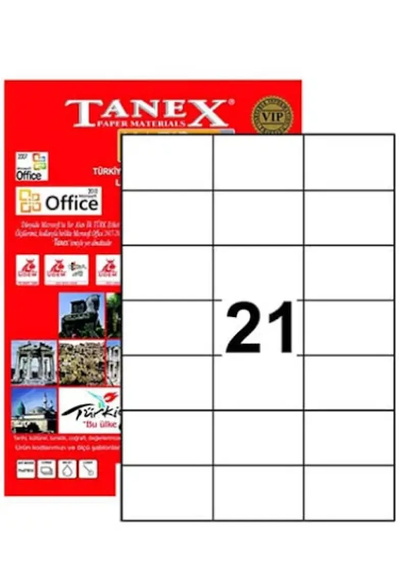 Tanex Lazer Etiket 70*42,43 mm Tw-2124