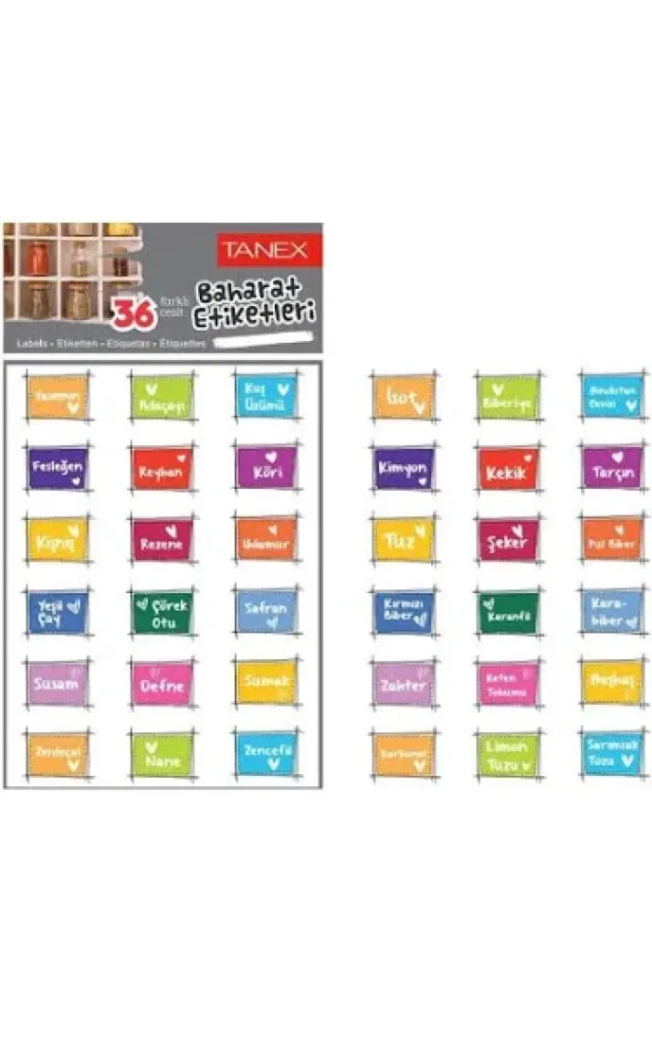 Tanex Baharat Etiketi Pp Opak 32X22 mm