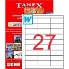 Tanex Tw-2327 70 Mm X 30 Mm 100 Sayfa Lazer