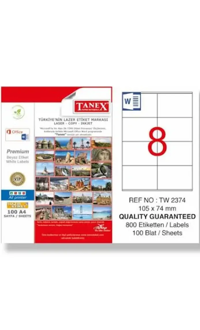 Tanex Tw-2374 105 Mm X 74 Mm 100 Sayfa Lazer
