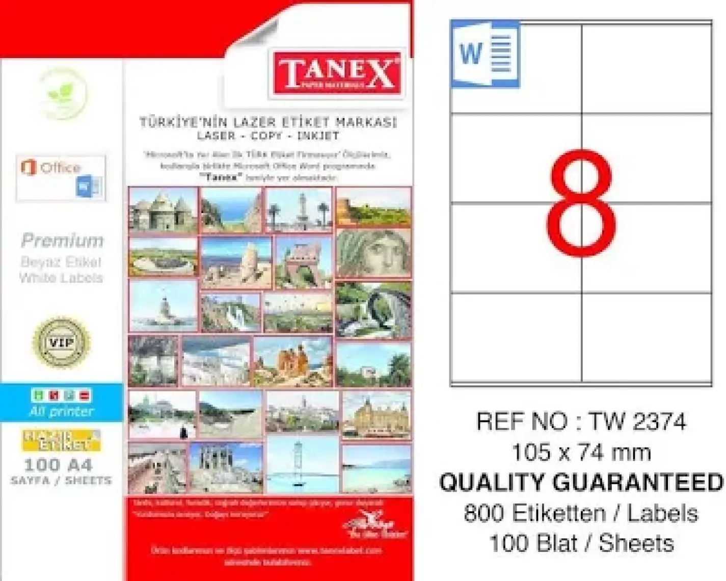 Tanex Tw-2374 105 Mm X 74 Mm 100 Sayfa Lazer