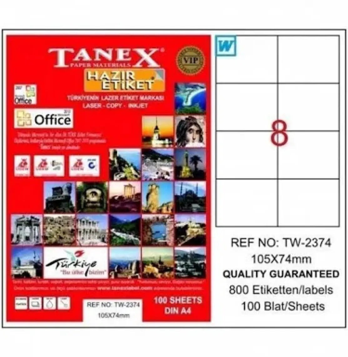 Tanex Tw-2374 105 Mm X 74 Mm 100 Sayfa Lazer