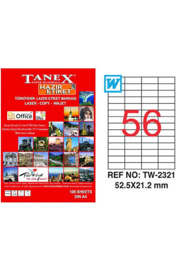 Tanex Tw-2321 52.5 Mm X 21.2 Mm 100 Sayfa Lazer