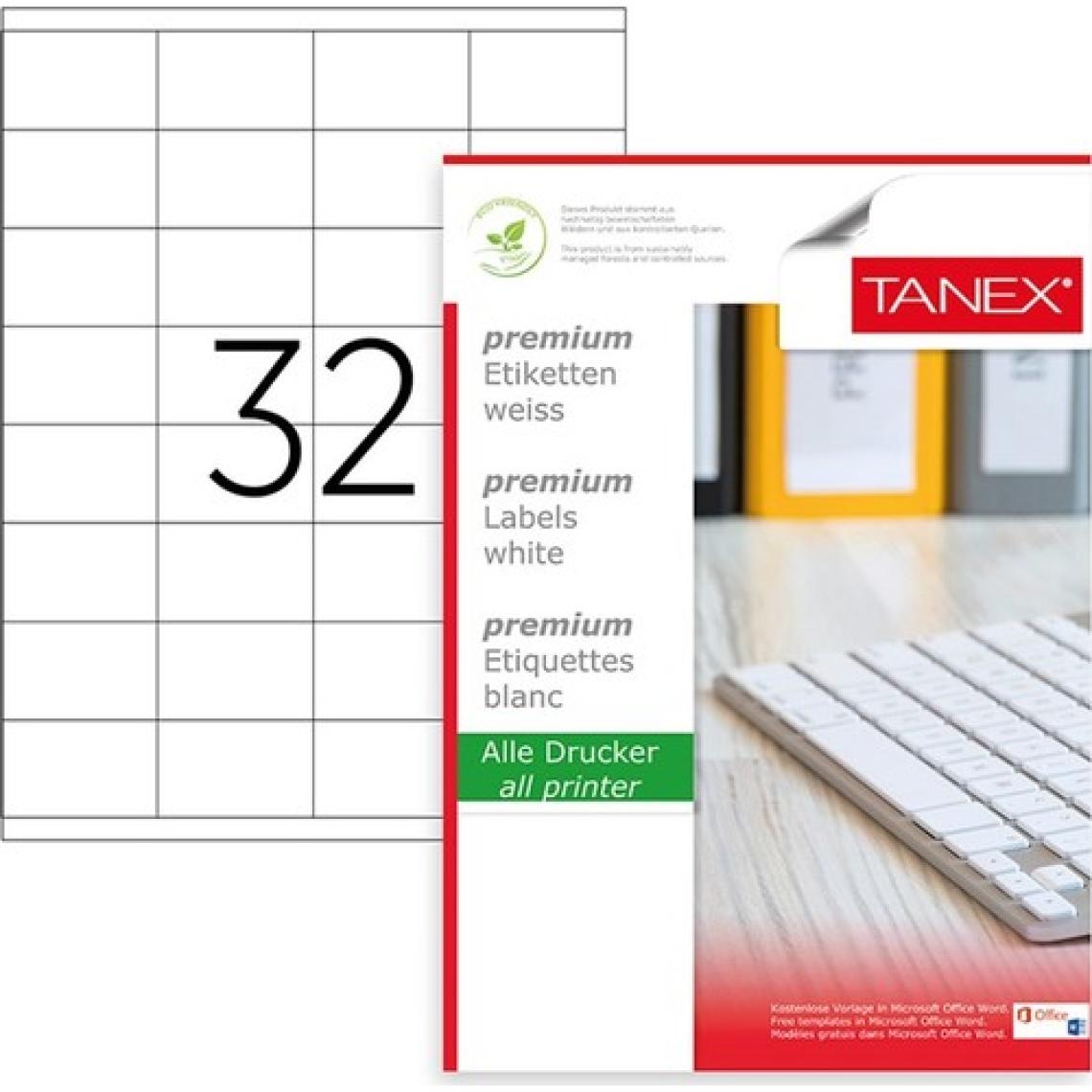 Tanex TW-2032 Lazer Etiketi 100 Adet 52,5 x 35 mm