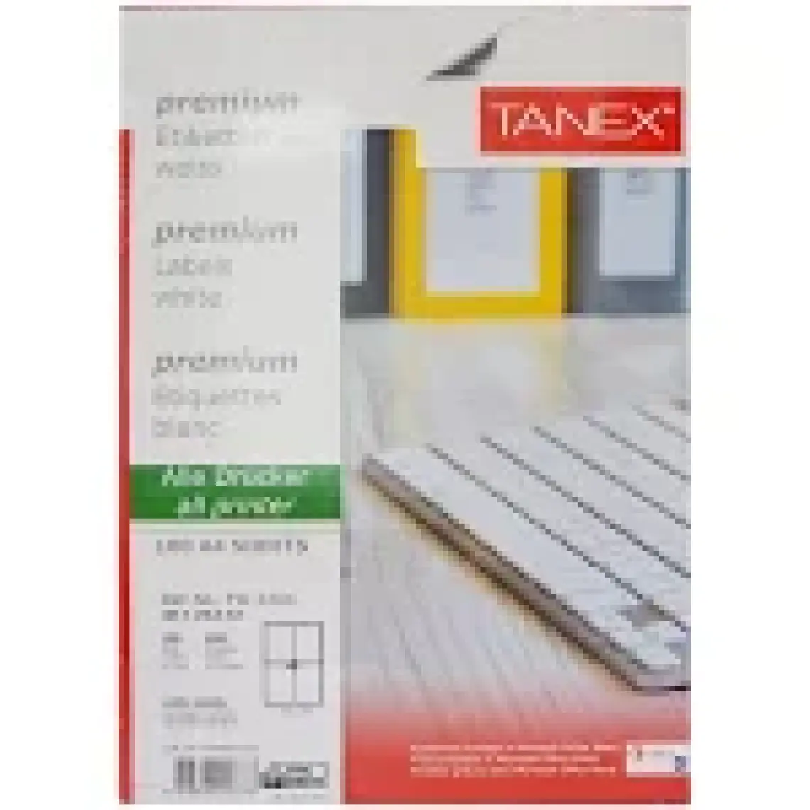 Tanex Lazer Etiket tw-2204 100 A4 Sayfa Laser Etiket 105 x 148 mm Boyutunda 1 A4 Sayfada 4 Etiket