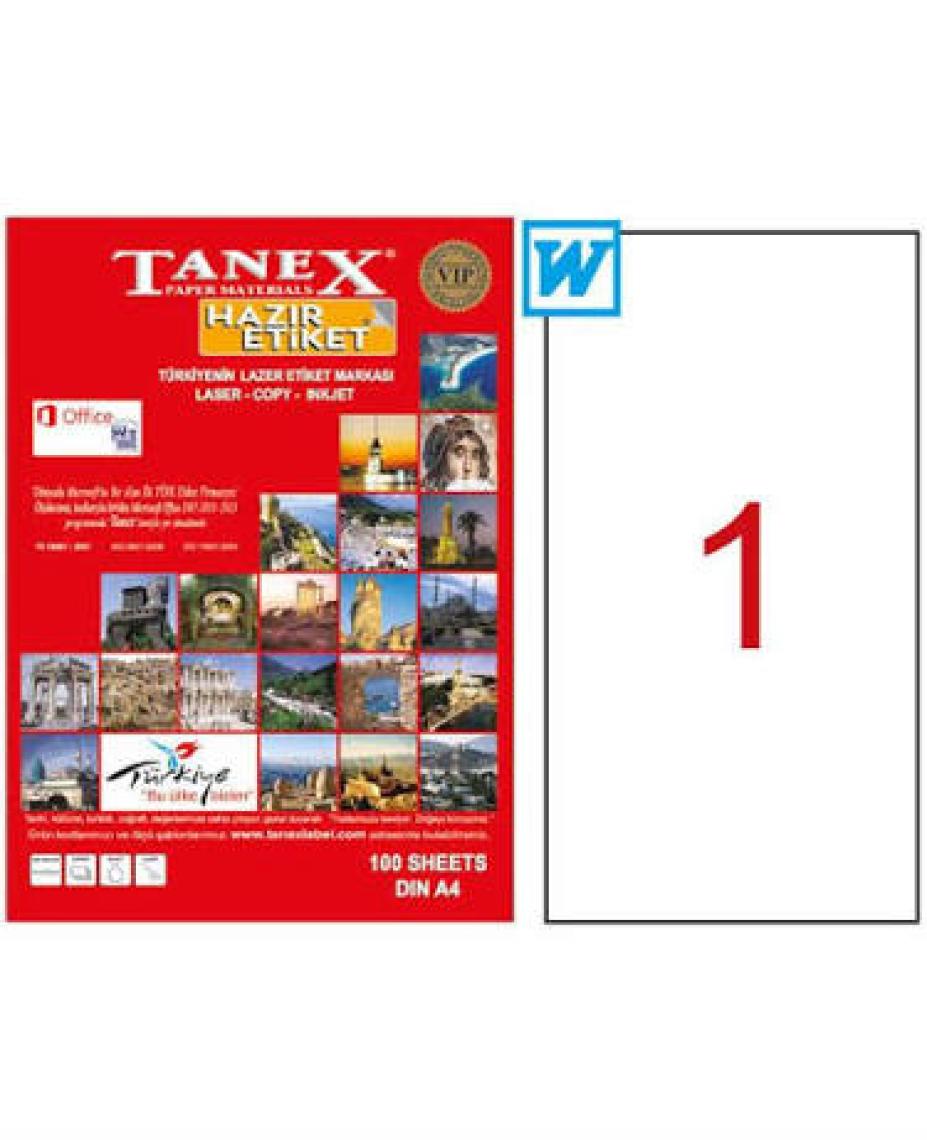 Tanex Lazer Etiket 210*297 Tw-2000
