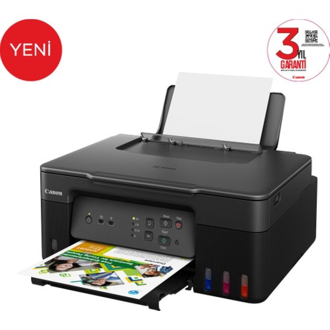 Canon G3430 Wi-Fi + Tarayıcı + Fotokopi Renkli Çok Fonksiyonlu Tanklı Mürekkep Püskürtmeli Yazıcı (Canon Eurasia Garantili)