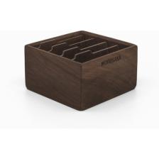 Woodsaka Gobi Masaüstü Kartvizit Kutusu- Ceviz - 5 Bölmeli