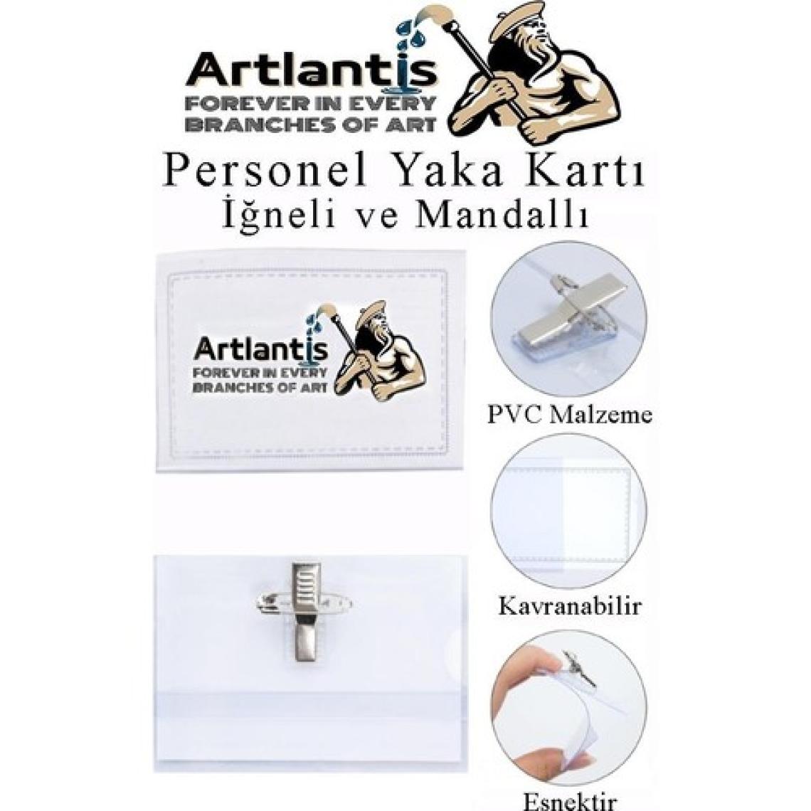 Artlantis Personel Şeffaf Yaka Kartı Iğneli ve Mandallı 1 Adet Pvc Yaka Kartlığı Kimlik Korumalı Büro Ofis Okul