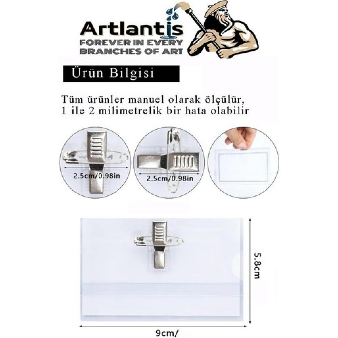 Artlantis Personel Şeffaf Yaka Kartı Iğneli ve Mandallı 1 Adet Pvc Yaka Kartlığı Kimlik Korumalı Büro Ofis Okul