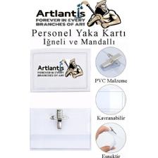 Artlantis Personel Şeffaf Yaka Kartı Iğneli ve Mandallı 1 Adet Pvc Yaka Kartlığı Kimlik Korumalı Büro Ofis Okul