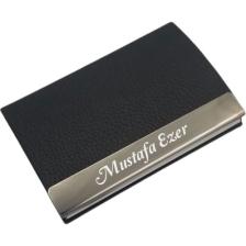 Sedef Silver Kişiye Özel Isim Yazılabilir Isimli Suni Deri Kadife Iç Kaplama Metal Kartlık Kartvizitlik