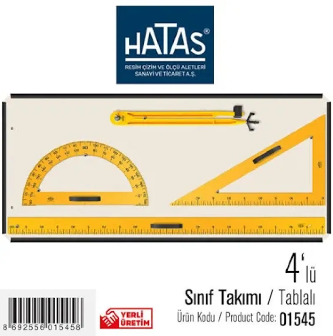 Hatas 01545  Tablalı Sınıf Cetvel Takımı 4'lü
