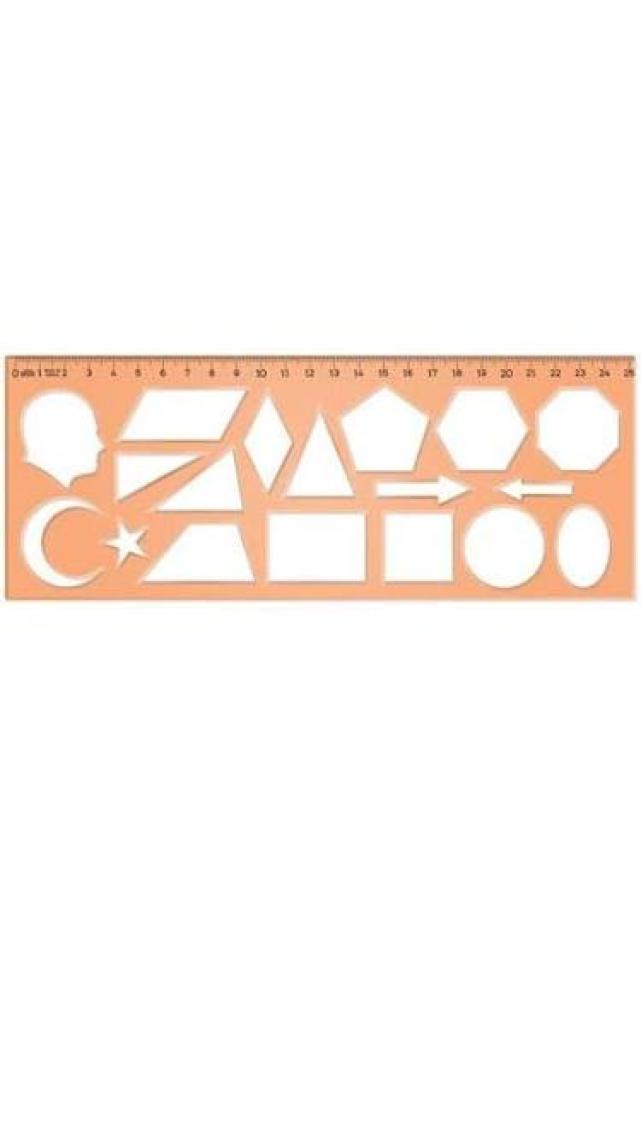 Hatas Geometrik Şekiller Şablonu 25CM 02285