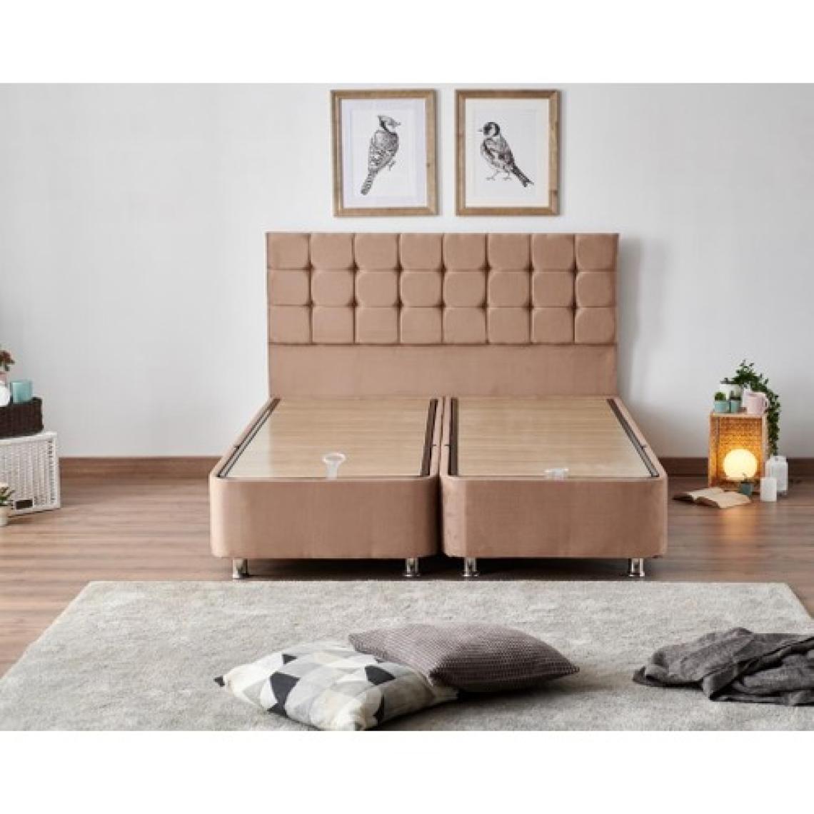 W. Cotton 160x200 cm Çift Kişilik Pedli Yatak Baza Başlık Takımı - Kumaş Baza, Başlık ve Yatak Seti