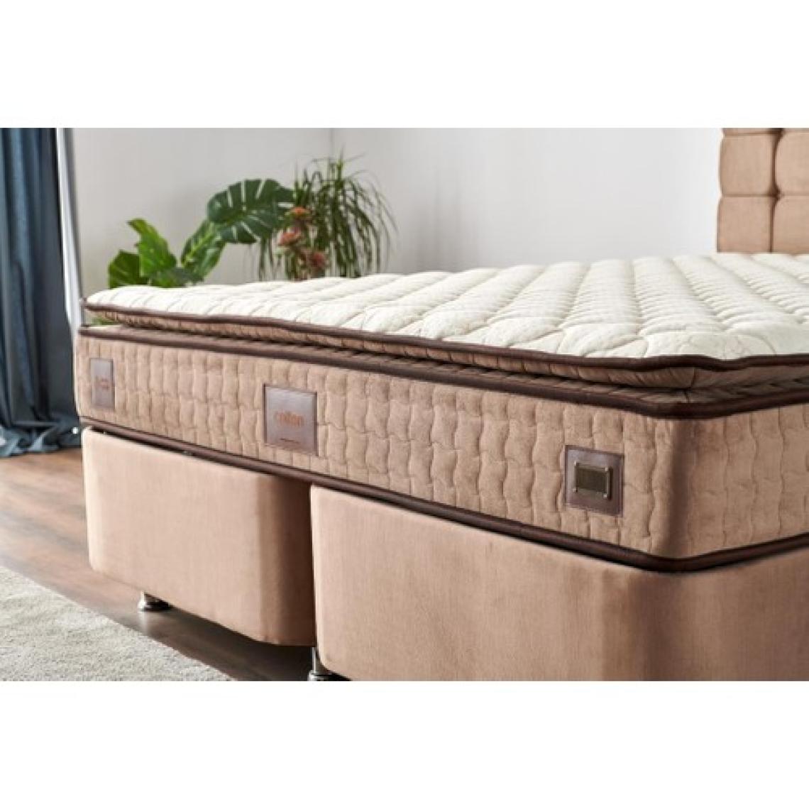 W. Cotton 140x190 cm Çift Kişilik Pedli Yatak Baza Başlık Takımı - Kumaş Baza, Başlık ve Yatak Seti