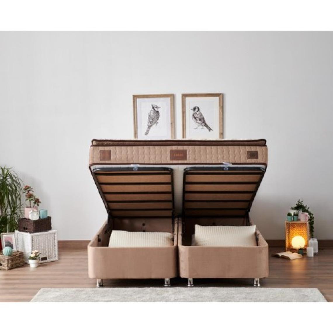 W. Cotton 140x190 cm Çift Kişilik Pedli Yatak Baza Başlık Takımı - Kumaş Baza, Başlık ve Yatak Seti